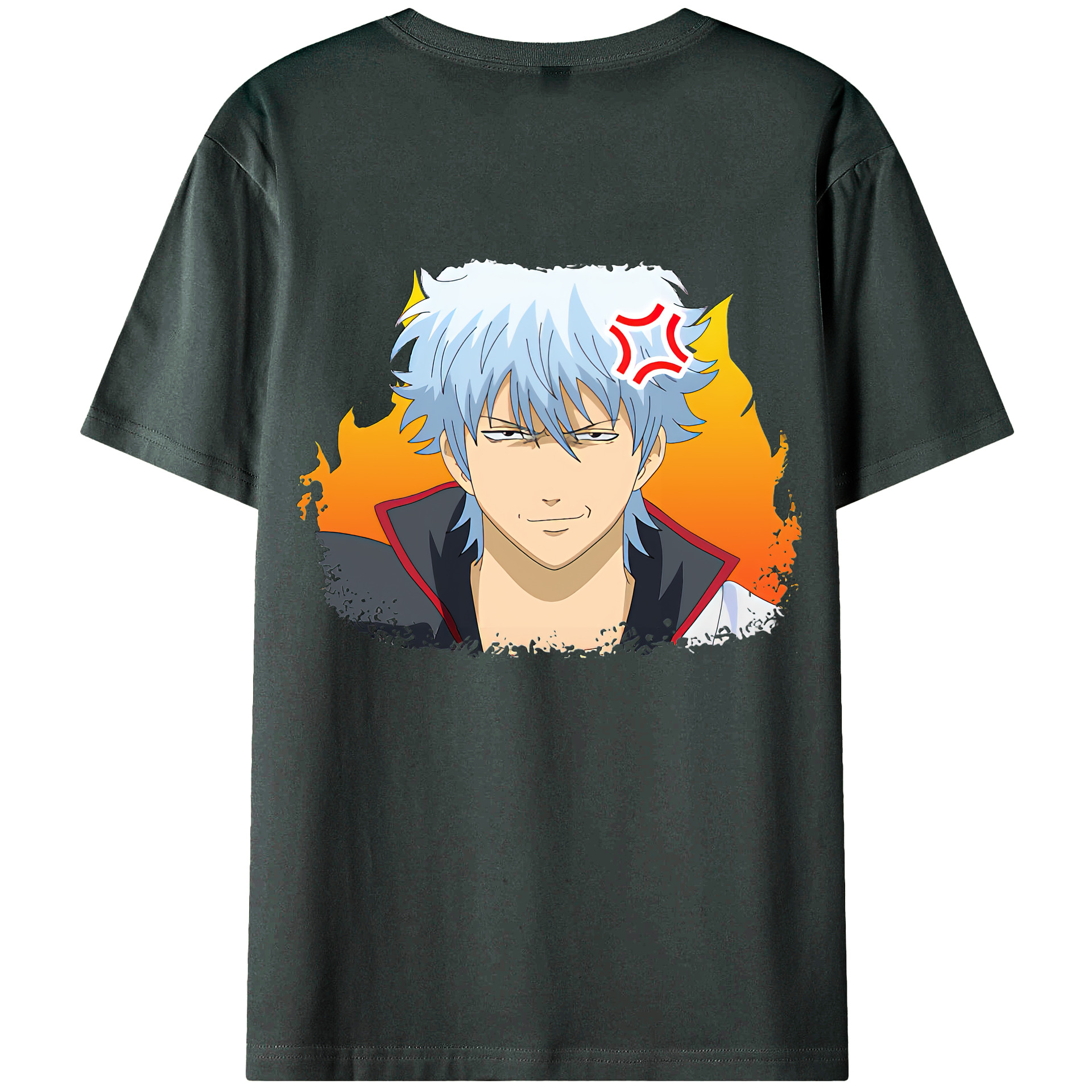 （画像用） ぎんたま 坂田銀時（さかたぎんとき） 神楽 志村新八（しむら しんぱち） GINTAMA Sakata Gintoki Kagura Shimura Shinpachi 綿100％ メンズ半袖Tシャツ（バックプリント） 通気性